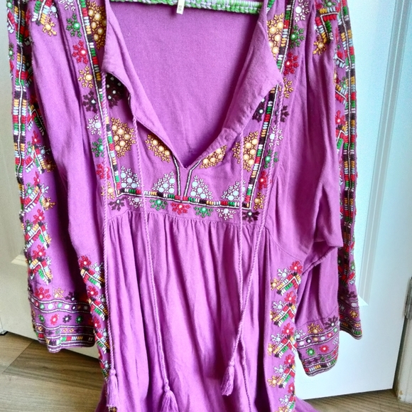 XS Embroidered Free People tunic dress - Picture 2 of 11